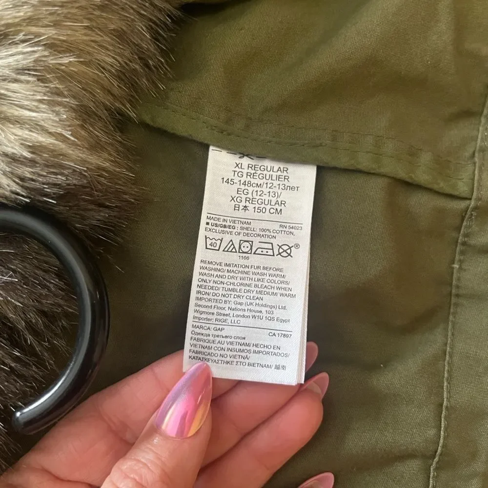 Gap Kids 3 in 1 Anorak Parka Sage Jacket Reversible Vest Coat Liner XL